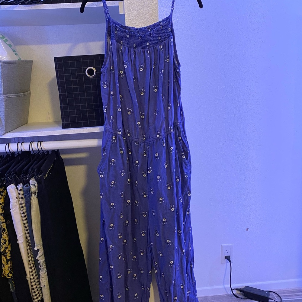 Blue Floral Pant Romper 💙